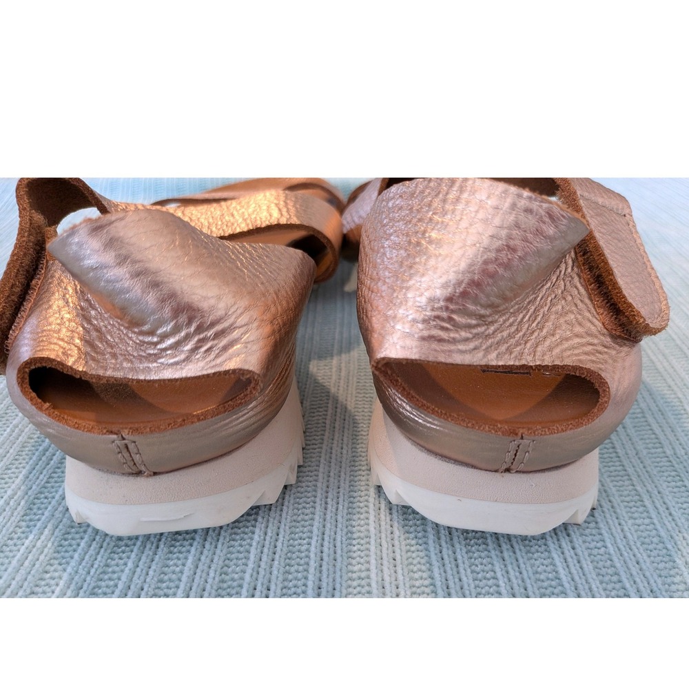 Pedro Garcia Jedda Metallic Leather Platform Sandals Spain 41 - Picture 4 of 10